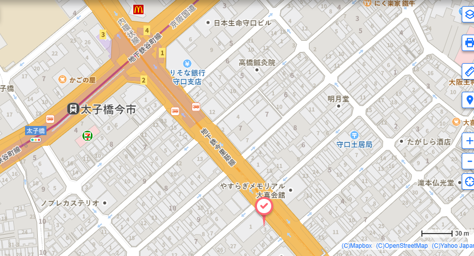大阪府守口市平代町８－３ - Yahoo!地図 - Google Chrome 2021_01_08 14_31_18