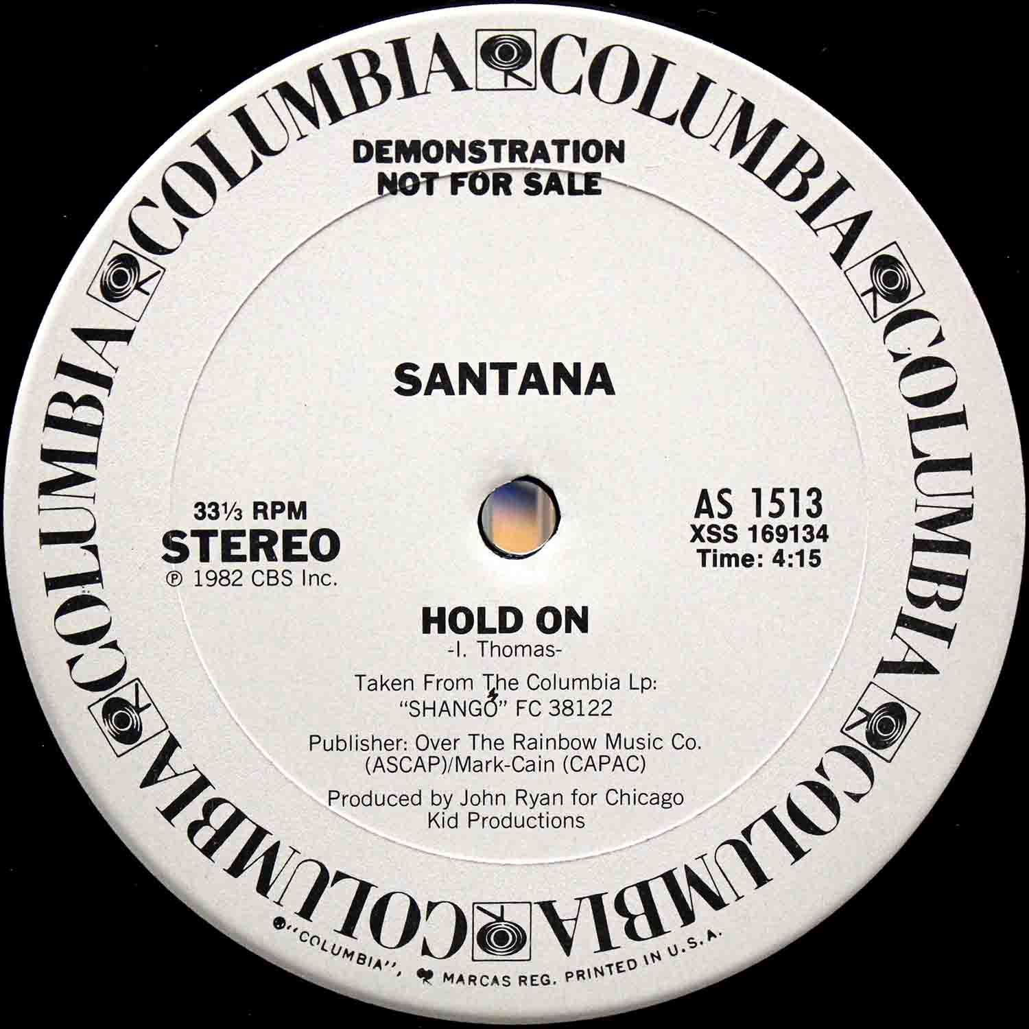 Santana / Hold On (NDL Promo 12` Extended Disco Version) Very Hard 