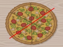 ピザを均等に切るスキルゲーム【Pizza Whiz】